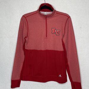 Adidas Medium Collegiate BU Lightweight Quarter Zip Pullover Sweatshirt